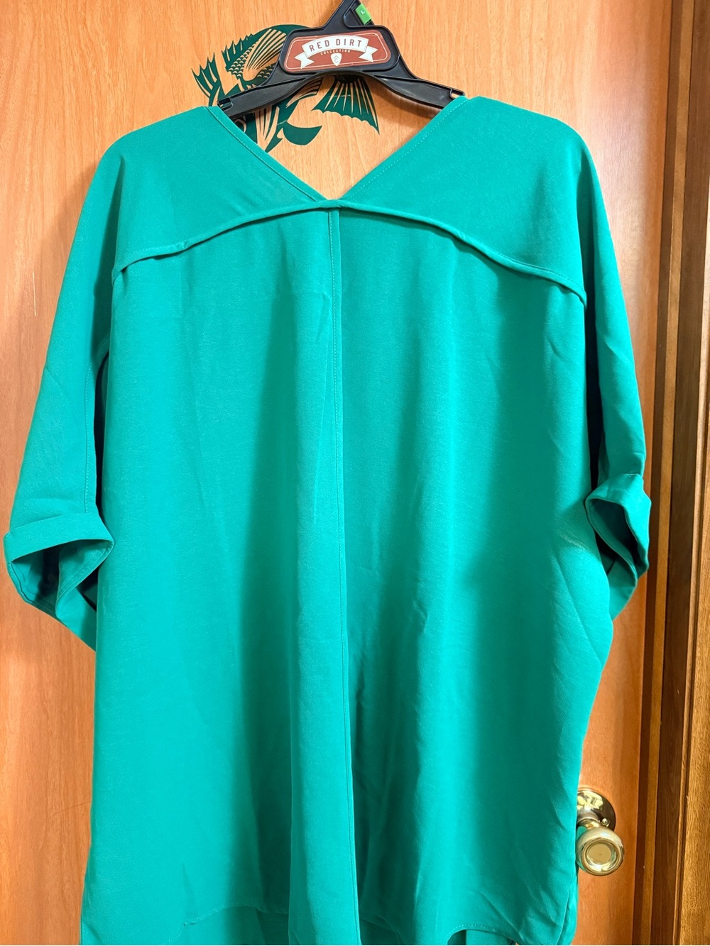 Kelly green V-Neck Tunic Top